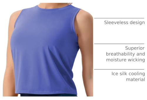Image of THE GYM PEOPLE Women's Workout Tops in Ice Silk Quick Dry Sleeveless