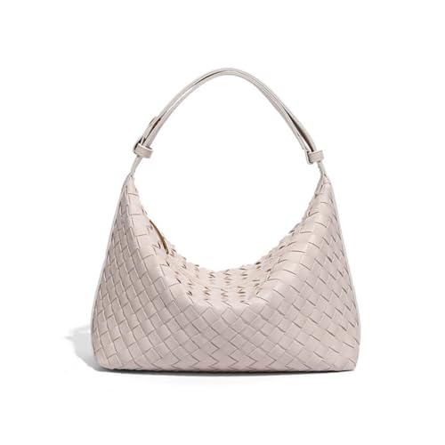 Woven Purse Shoulder Bag for Women Vegan Leather Hobo Handbag with Adjustable Strap, Trendy Top Handle Purse