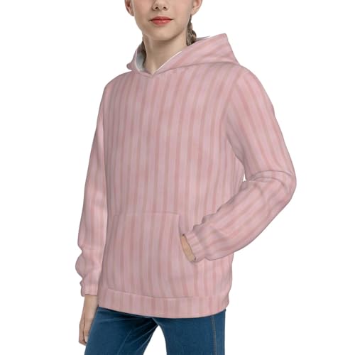 Pink Stripes Kid Hoodies Boys Sweatshirts Girls Pullover with Pocket2