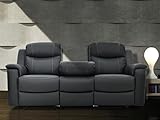 Relaxsofa Leder 3-Sitzer - Anthrazit - Evasion