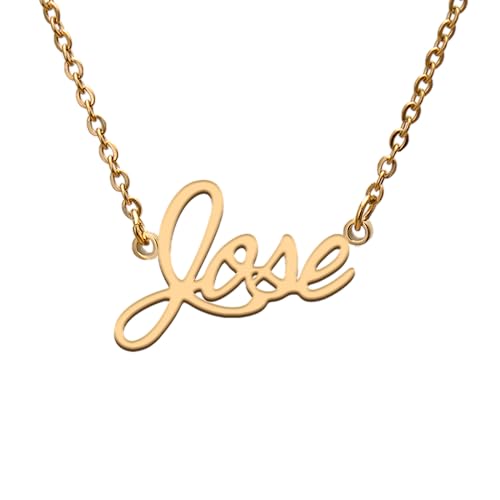 GR859C Jose Name Tag Necklaces for Her His Friends Familys Relationship Memory Jewelry Gift