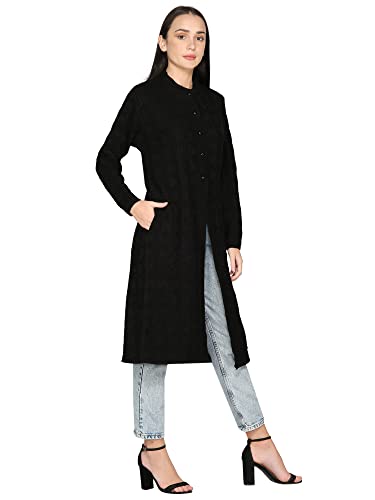 Image of HAUTEMODA Women Wollen Self Design Long Coat /Sweater for Winters