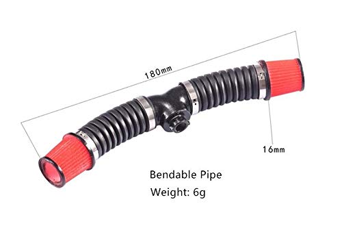 V8 6.2L Ls3 Engine Intake Air Filter Pipe Double Pipe For Traxxas TRX-4 Trail Defender Crawler (Installed With GPM Racing Item#TRX4ZSP56) - 9Pc Set Black