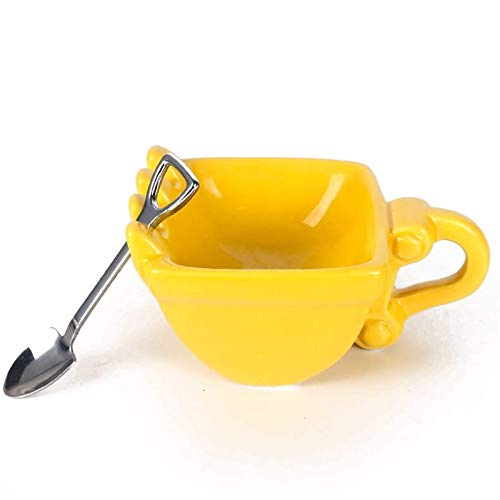 Digger Excavator Bucket coffee Mug With Stainless Steel Spade Spoon Shovel Shape Spoons A