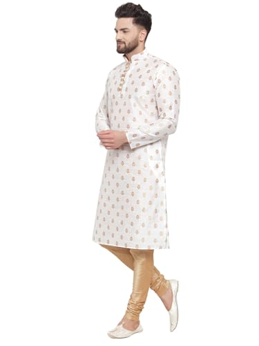 Ethnic 100% Pure Jacquard Ganesh Zari Work Kurta Pyjama special for EID, In Panjabi Style4