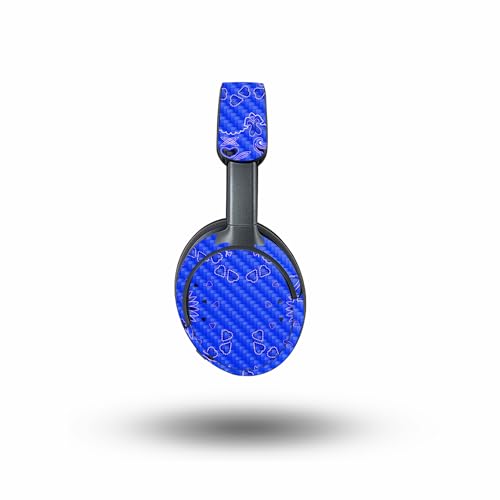 Image of MightySkins Carbon Fiber Skin Compatible with Bose QuietComfort Ultra - Blue Bandana | Protective, Durable Textured Carbon Fiber Finish | Easy to Apply