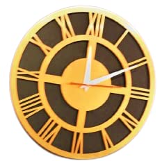 Daisy Decor Wall Clock with Elegant Royal Finish Premium Wood Analogue for Home/Office, Quality Print with Lamination, Unique/Designer Clock as Wall Decor with Noiseless Machine