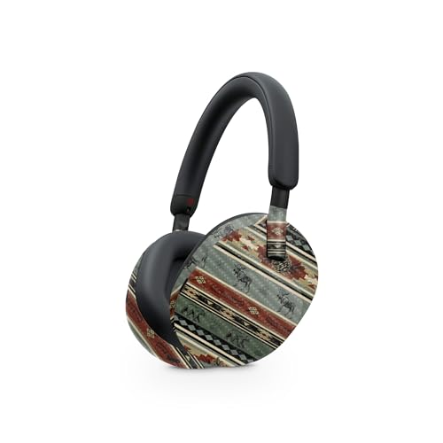 Image of MightySkins Carbon Fiber Skin Compatible with Sony WH-1000XM5 Headphones - Cabin Stripes | Protective, Durable Textured Carbon Fiber Finish | Easy to Apply