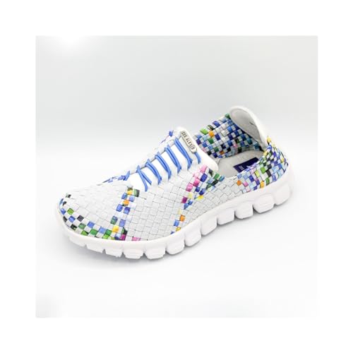 Image of Zee Alexis Women's Danielle Sneakers | Breathable Lightweight Flexible Casual Comfortable Slip-On No-Tie Elastic Laces Woven Shoes