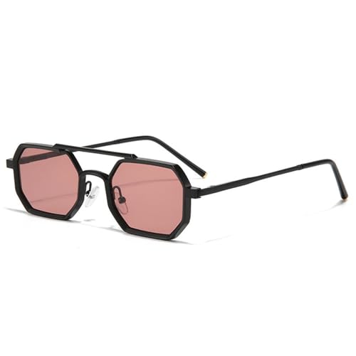 Lunettes de soleil rétro à double pont en métal pour un look vintage