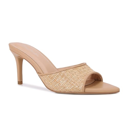 Women Clear Pointed Toe Sandals Stiletto Heels Transparent Strap High Heels Slip on Mules for Women