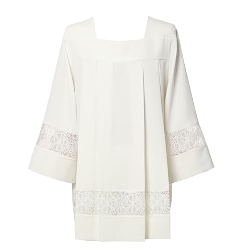 Alba de coro católico cómoda y ligera para evitar el calor en la sobrepelliz parroquial 2