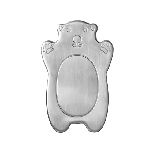 Outset Stainless Steel Polar Bear Ice Packs, Set of 2 Reusable Travel Coolers, 4.25” x 2.75