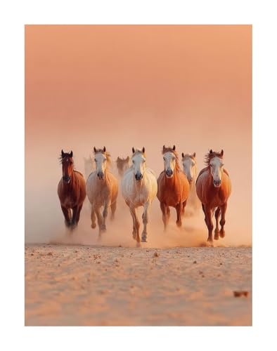 KANGSONGWENJIAJU animal 5D Pintura con Diamantes Kit - caballo Diamond Painting para Adultos y Niños, Dibujos con Punto de Cruz, Cuadros de Diamantes para Decoración y Regalos 80x100 cm KSWF150