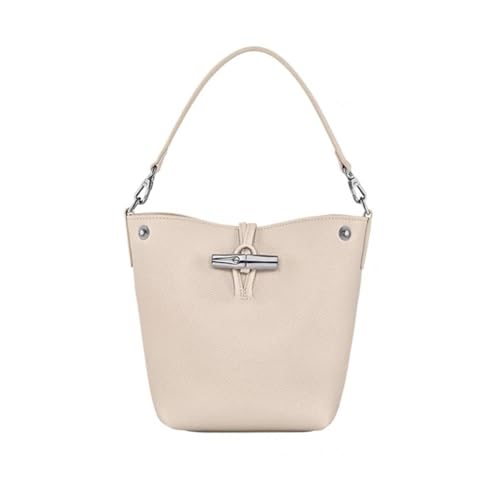 Women's Leather Bucket Bag, Designer Bags Dupe Fashionable and Versatile Handbag with Buckle, Teacher, Mom, Nurse