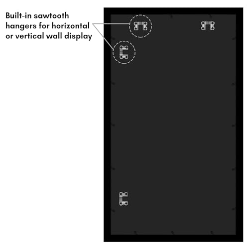 Americanflat 16x28 Picture Frame with Polished Plexiglass - Black Picture Frame - Wide Photo Frames Made of Engineered Wood for Vertical or Horizontal Wall Display - Epic Collection - Black