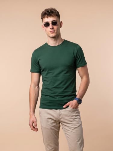 Image of Veirdo Regular Fit Half Sleeves Round Neck Solid Pure Cotton T-Shirt for Men (Available in White, Black, Swan White, Mustard, Maroon, Green, Lilac, Navy, Red Color)
