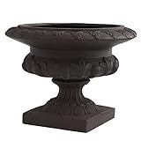 Nearly Natural 12.5in. H Iron-finish Decorative Urn (Indoor/Outdoor) Containers Gray