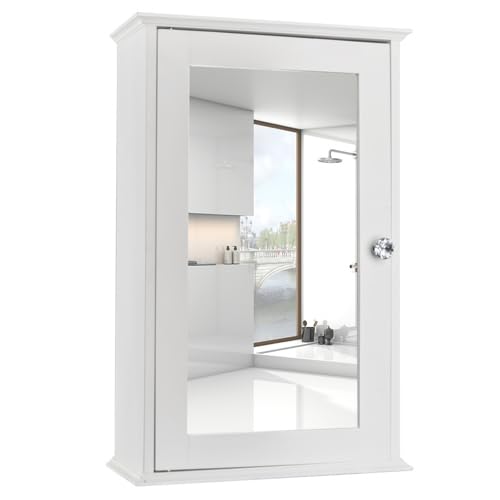 VINGLI Bathroom Wall Cabinet Wall Mount Mirrored Medicine Cabinet with