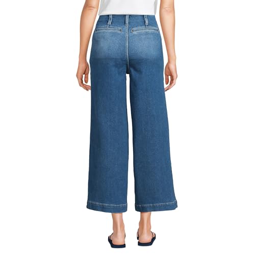 Lands' End Women's Denim High Rise Extra Wide Leg Crop Jeans2