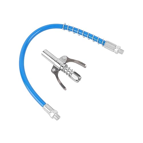 Acoplador de Pistola de Engrase con Abrazadera de Bloqueo, Boquilla de Pistola de Lubricación de Alta Presión con Doble y Manguera de 40 Cm para Inyección Rápida de Aceite