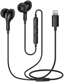 Guguearth Lightning Headphones for iPhone, MFi Certified Headphones for iPhone 11 In-Ear Noise Isolating Magnetic Earbuds with Microphone Controller Earphones for iPhone 14/13/12/11 Pro Max X XS XR 8P