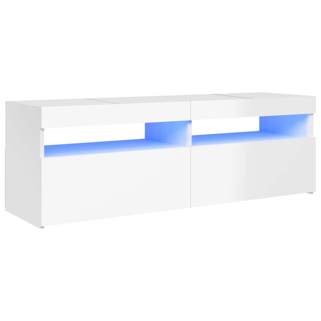 Mobile Porta TV Con Luci LED RGB - 160x35x40 Cm, Bianco, Multistrato, Moderno E Funzionale - Foto 10