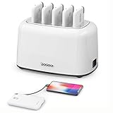 Yoobao Wireless Charging Station, 5 pcs of Ultra Slim Portable Charger 10000mAh, Built-in Cable Power Bank for iPhone/Samsung, Shared Battery Pack for Business/Home/Office/Restaurant/Hotel/Party/Pub