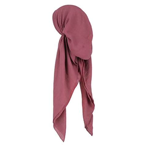 Madison Headwear Pretied Hair Scarves For Women Featuring A Unique Sparkly Foil Finish And Stretchy Ribbed Fabric (Crimped Solid MAGENTA) Cover