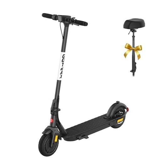 Gotrax Fusion Seat Electric Scooter for Adults, 8.5" Solid Tire Max 14 Miles Range, 15.5/18 Mph 2 Gear Speed Power by 300W Motor, Rear Double Suspension EABS&Disk Brake, Foldable Escooter with Saddle