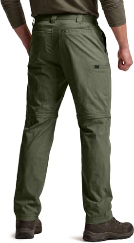 Image of CQR Men's Convertible Cargo Tactical Pants, Water Resistant Outdoor Hiking Pants, Zip Off Lightweight Stretch Work Pants