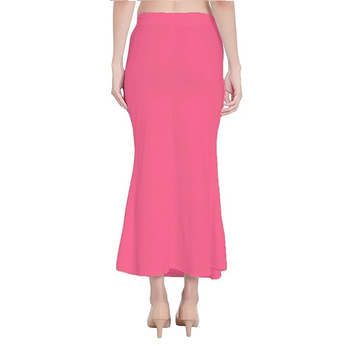 Image of Saree Shapewear Petticoat for Women Cotton Blended Lycra Shaper Petticoat with Elastic & Lace (Drawstring) Long Under Skirt Fishcut Wrinkle Free Shapewear