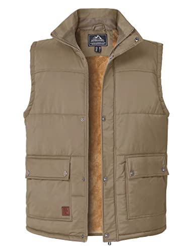 Image of MAGCOMSEN Sherpa Vest - Warm Fur Thermal Quilted Fleece Snow Internal Pad Casual Insulated Thick Sleeveless Pufer Coat