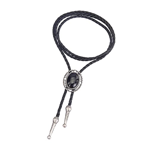 Image of Jeilwiy Bolo Tie for Men Western Cowboy Tie Necklace Gold Bolo Tie Leather Necktie Halloween Tie Accessories for Women
