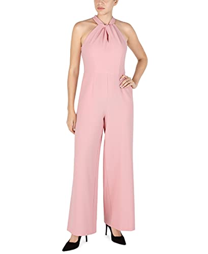 Julia Jordan Women's Sleeveless Halter Neck Jumpsuit, Elegant and Dressy, Perfect for Cocktail Hour, Rose, Size 2