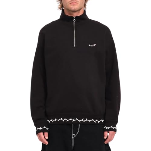 Volcom Sweatshirt mit Reißverschluss Mocklov Crew Schwarz Herren – Herren – Größe S – Schwarz
