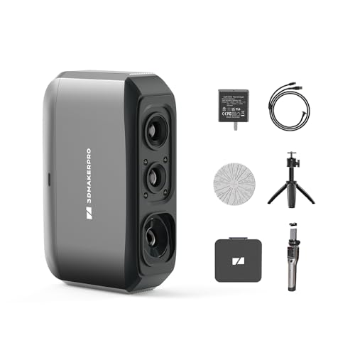 3DMakerpro 3D Scanner Moose Lite, Medium-Format 3D Scanners for Printing, NIR Light Source, Up to 0.05mm Accuracy, Mono 