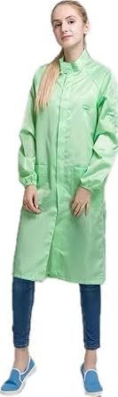 ESD Anti-static Gown w/Zipper Unisex Anti Static Coat EPA Jacket for Static Control & Clean Room Areas