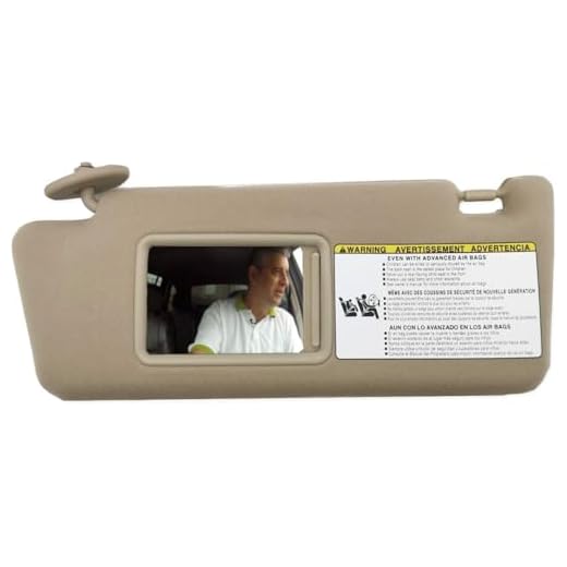 SAILEAD Left Driver Side Sun Visor Compatible with Toyota Tacoma 2005 2006 2007 2008 2009 2010 2011 2012 Visor Assembly Without Light 74320-04181-B1 (Sand Beige)