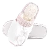 Slippers for Women,Fuzzy Memory Foam Slippers Cute Bear Head Patterns Plush Lightweight Home Slippers Fluffy Furry House Shoes Indoor Outdoor Slide Slipper (white, Adult, Women, 5, Numeric Range, US Footwear Size System, 6, Medium)