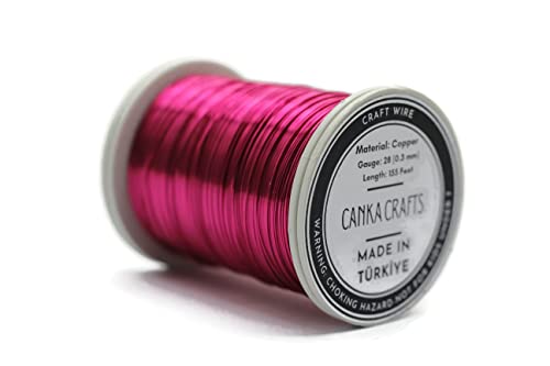 Fil anodisé doux de 45,6 m, bobine de fil rose calibre 28 pour loisirs créatifs