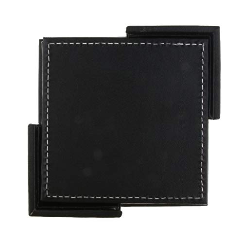 Jogo americano quadrado de couro de luxo da Almencla, 6 peças, com organizador