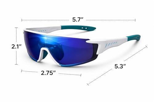 Image of ALNA-TURA Sport Sunglasses for Men & Women UV400 Protection | Cycling Running Driving Goggles | Wraparound Shield Design | Anti-Glare Mirrored Lens | Lightweight Outdoor Sports Eyewear