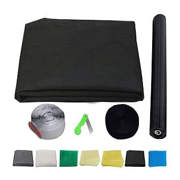 TAVASYA 36 X 72 Inch_3 X 6 Ft_90 X 180 Cm_Un Stitched Fiber Glass Mosquito Net for Windows_200 GSM_Black Color_ with Regular Loop Tape and Self Adhesive Hook Tape and Cutter NAKEUN12-image-42