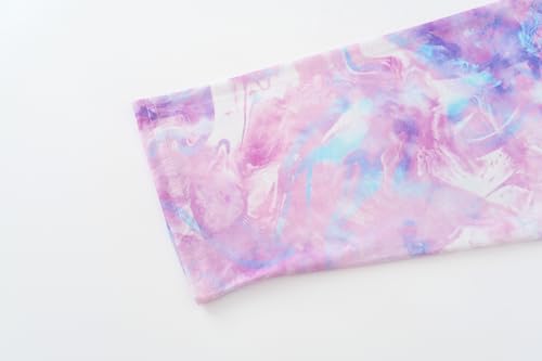 Image of Tie Dye Mermaid Sloth Christmas Halloween Pajamas for Girls Long Sleeve and Pants Nighty PJS 2-piece Set Size 6-16