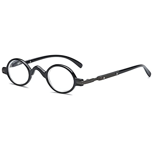 VEVESMUNDO Lesebrillen Herren Damen Retro Runde Klassische Vollrandbrille Arbeitsplatzbrille Vintage Klar Lesehilfe Sehhilfe Brillen mit Sehstärke (1 Stück Schwarz Lesebrille, 1.5)