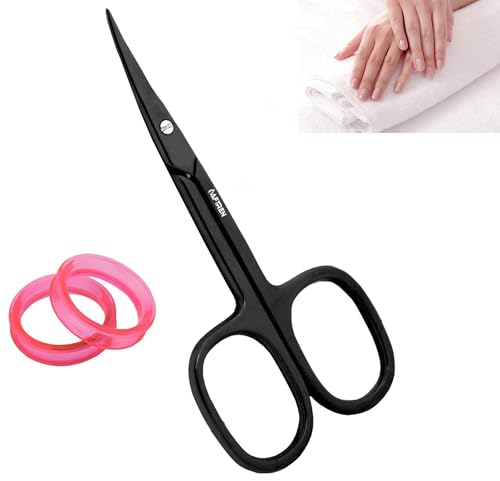 Tijeras para uñas Hoja curvada Mantenimiento de uñas Uña de los pies Belleza Cutícula Tijeras Diseño ergonómico para hombres Mujeres Pedicura 4 pulgadas Negro