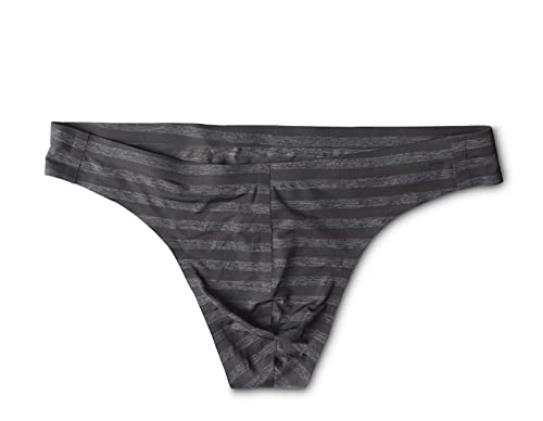 COMLIFE Men's Ice Silk Low Waist Striped Traceless Thong Panties Youth Thongs Underwear Underpanties3
