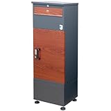 【ルスネコボックス】 Premium 宅配ボックス デジタルキー 電子キー 選べるポスト一体型タイプ or 複数投函タイプ 大容量 防水 戸建て用 屋外 大型 (ポスト一体型専用ベースセット（チャコール）)