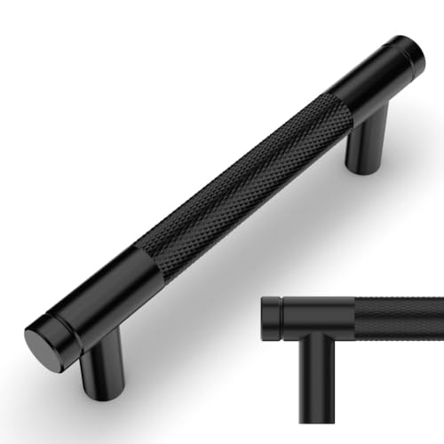 Amerdeco Matte Black Knurled Cabinet Pulls 4 in 10 Pack